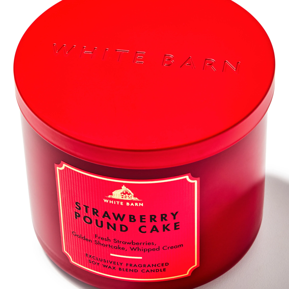 Strawberry Pound Cake 3 Wick Candle